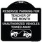 Signmission Reserved Parking for Teacher of the Month Unauthorized Vehicles Towed Away, A-DES-BW-1818-23073 A-DES-BW-1818-23073 - alternate 1
